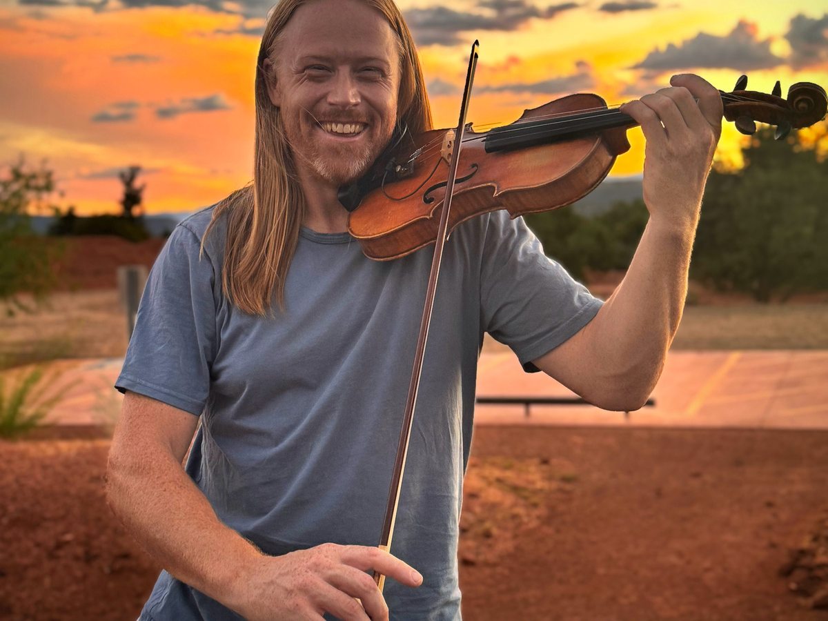 Sunset during a private violin concert in Sedona